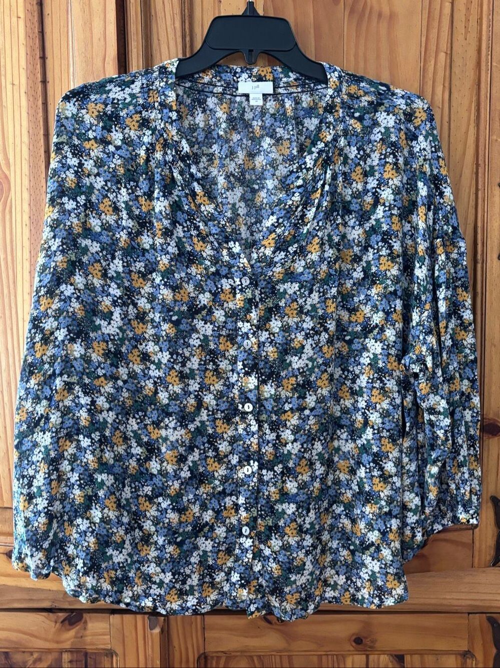 J. Jill Floral Button Front Blouse